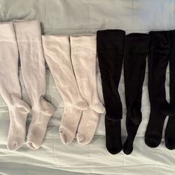 4 pairs, knee-high Socks. Light compression. Women’s Medium.