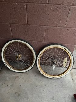 Lowrider bike gold rims