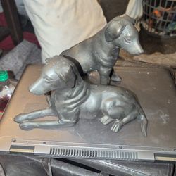 Pair Of Bronze Labrador Retriever Sculptures
