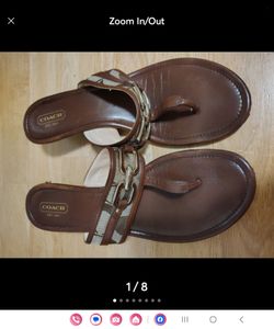 Coach wedge sandals size 9.5