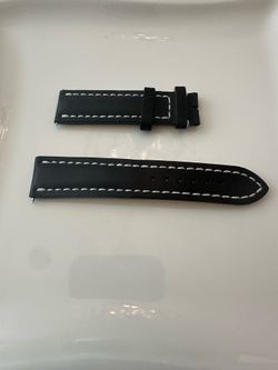 Brand New authentic Breitling Black Novo Nappa Calfskin Leather Strap standard size 435x