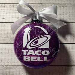 Taco Bell Inspired Glitter Ornament