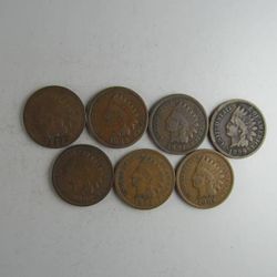 Set of 7 Different VG Grade Indian Head Cents -- INCLUDES EARLY DATES!