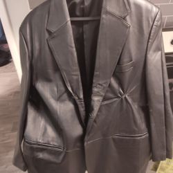 Men's Black Leather Coat 