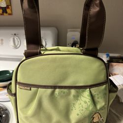 Bolso de pañales clásico Winnie The Pooh con múltiples bolsillos en verde menta