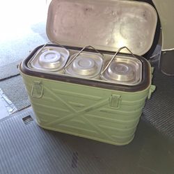 Vintage Military Food Carrier Ice Chest Exellent Condition Firm
