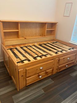 Solid wood twin bed no mattress