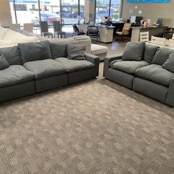 Charcoal Grey Cloud Feather Sofa Set 