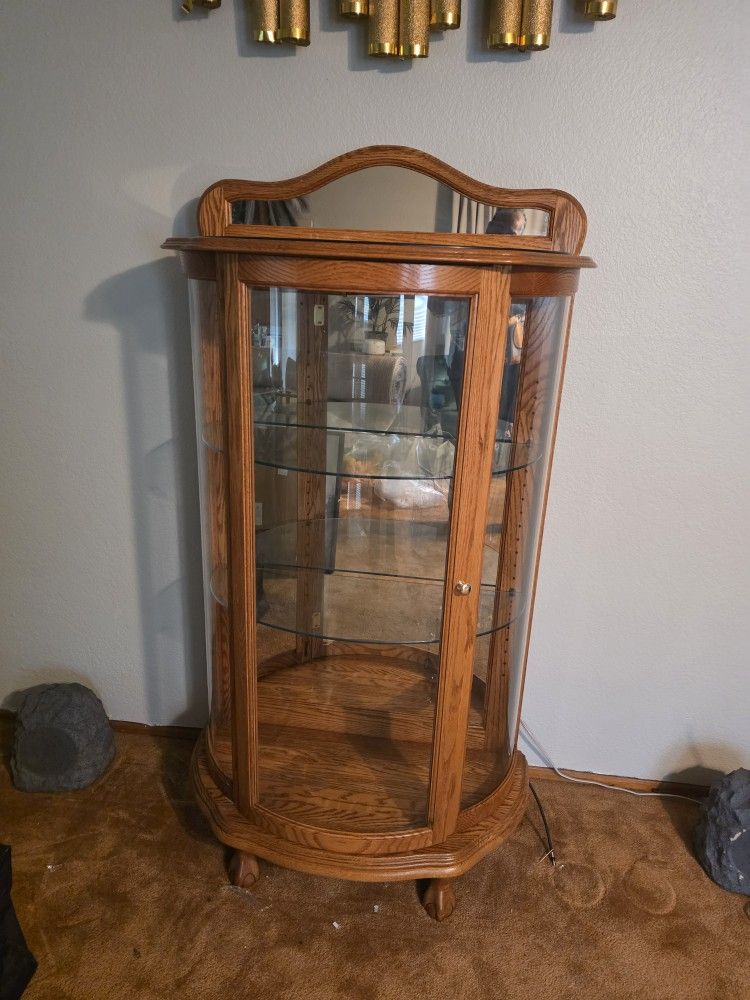Wood, Glass, Mirror Cabinet