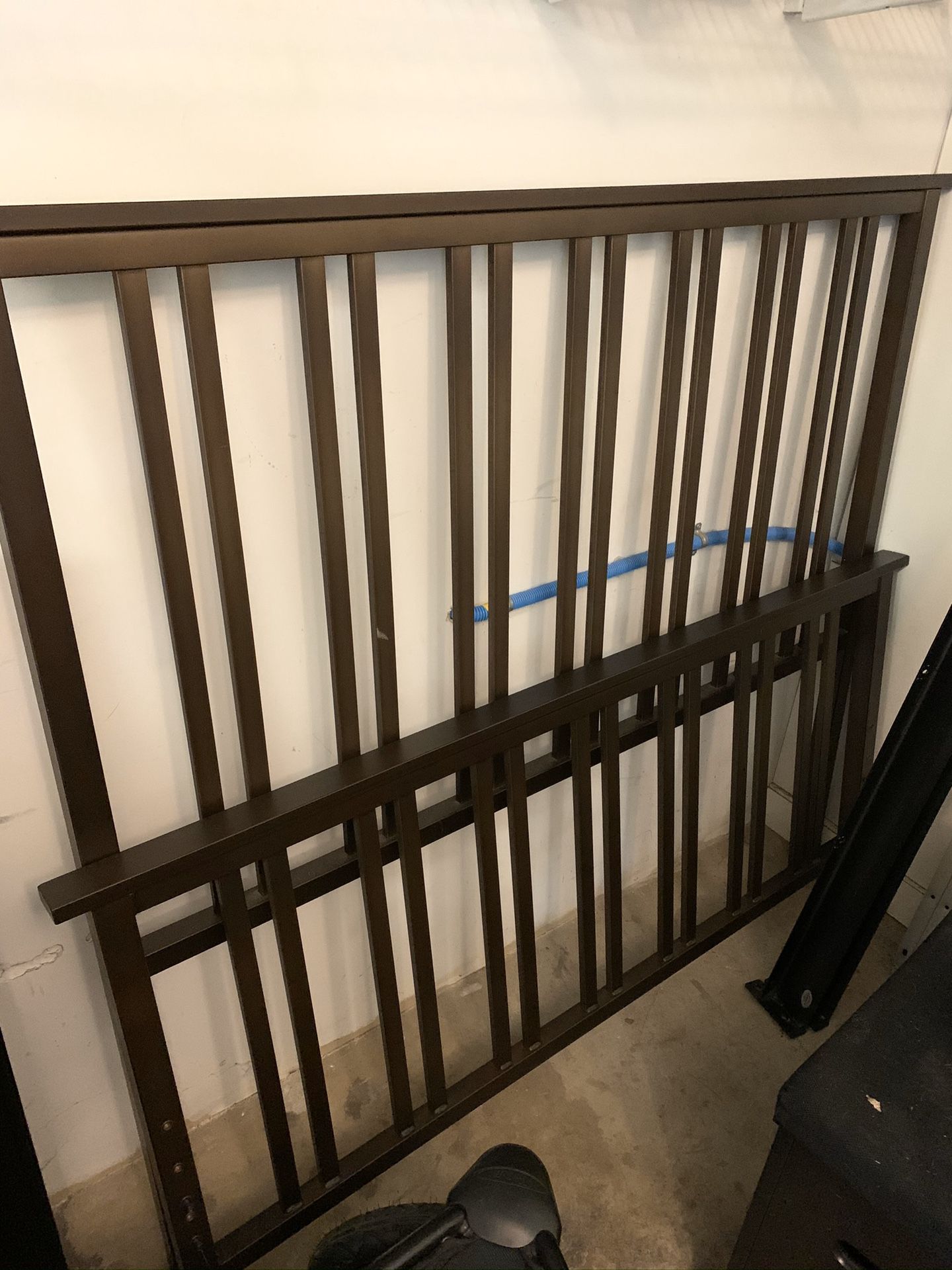 Crate and Barrell Mission Arts and Crafts Style Full Size All Metal Bedframe