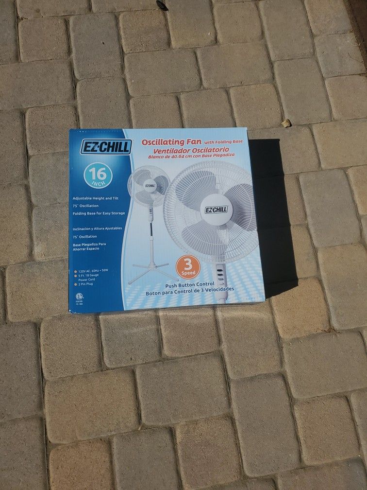 EZ-Chill Oscillating Fan 16 Inch With Folding Base