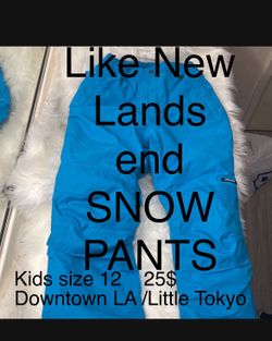 SNOW PANTS Kids Size 12. Pick Up In Downtown La Little Tokyo. 25$ They Are In Excellent Condition like new