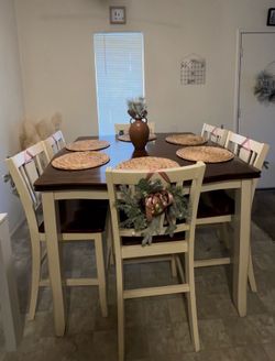 Counter Height Dining Table Set with 6 Chairs