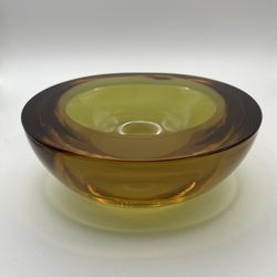 Vintage Murano Geode Glass Bowl UV Glow 