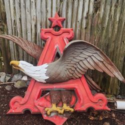 Anheuser Busch Eagle sign huge 68"x58"x12" - $1,100