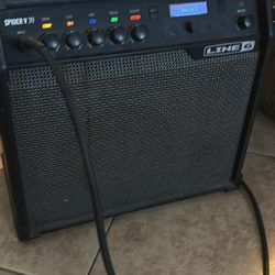 The Line 6 Spider V 30 MkII amplifier with guitar