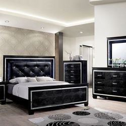 Brand New Black King Size 4pc Bedroom Set (Available In California King Size)