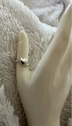Vintage Puffy Heart Sterling Silver Ring, size 7