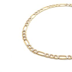 14kt Two Tone Diamond Cut Figaro Necklace 8” 2.10grams 153529 3