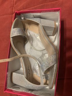 Short silver high heels!! Super cute and comfy 🤩
