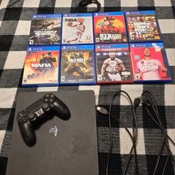 PS4 Slim 1TB, 8 PS4 Games, PS4 Hyper X Headphones With Detachable Mic