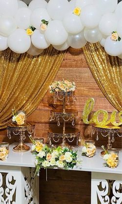 Gold treat stands