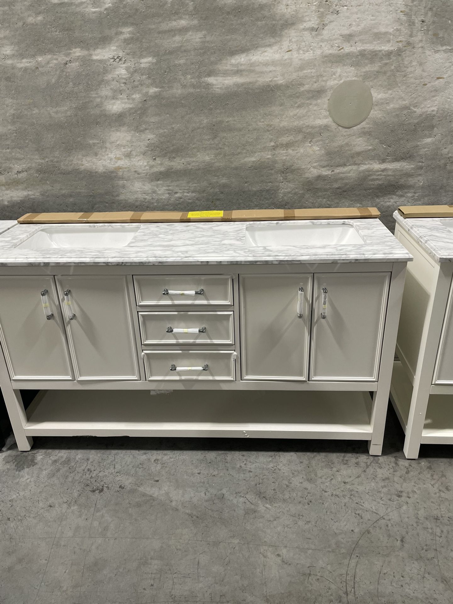 61” Vanity with Carrara Marble Top