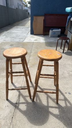 Solid Wood Bar Stools/Pair