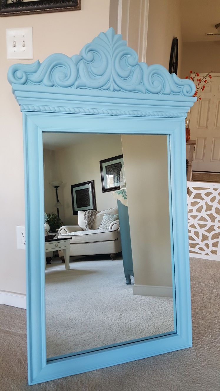 Large blue mirror