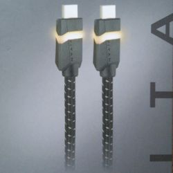 Titan 8K HDMI 2.1 Cable, 10Ft Braided Cord, Amber LED Light Strip, Ultra High-Speed Cable