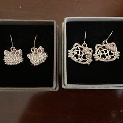 Brand New Hello Kitty Earrings And Ring 