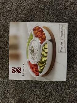 B. Smith Porcelain and Wood Serving Platter