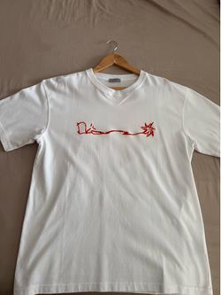 Cactus Jack Dior Fire Red Logo Tee White. XL $450