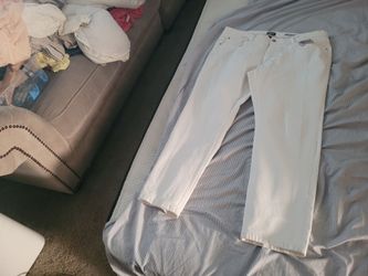 Used Excellent Condition Men's Donna Karan DKNY Mercer Skinny Fit Jeans Pants Size 36X29 White Won't Go Any Lower