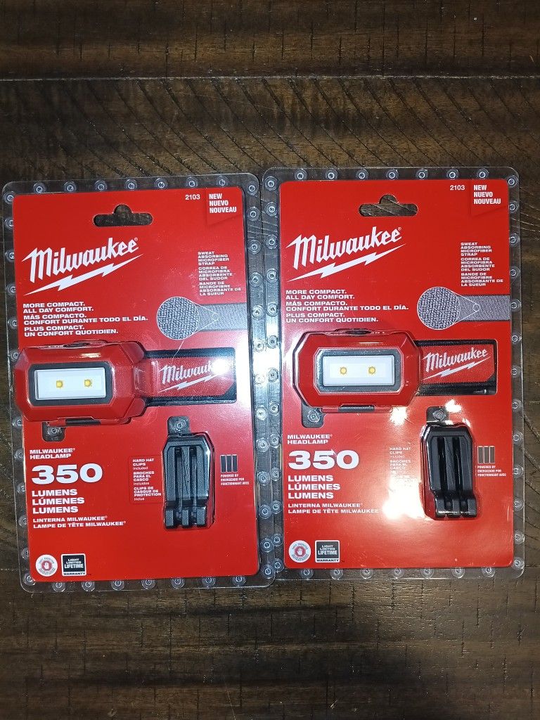(2) MILWAUKEE 350 HEAD LAMPS