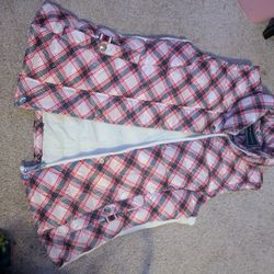 Tommy Hilfiger Red and White Plaid Women Vest