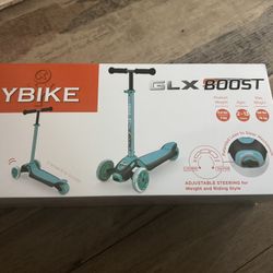 YBIKE GLX Boost Scooter with Adjustable Steering and Handlebar Height for Kids