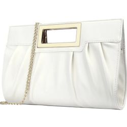 Women Clutch Purse Elegant Pleated Evening Bag for Wedding Prom Bridal