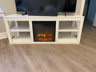 Free tv stand with electric fireplace space heater