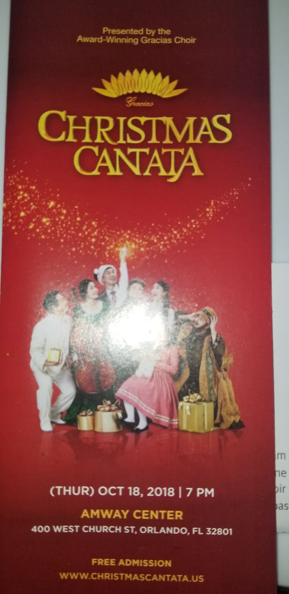 Gracias Christmas Cantata 2018 tour FREE tickets