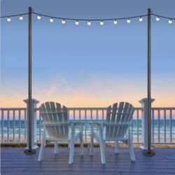 Excello Global Products 10 ft. String Light Pole, 2-pack