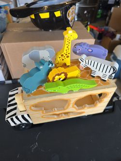 Wooden Safari Animal Shape Sorter Toy