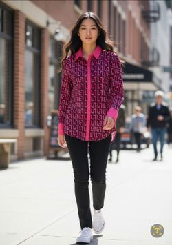 Unbranded Women's Size 1XL Colorblock Greek Print Button Up Long Sleeve Blouse. The shirt pictured in the image is a Curve & Plus Size Colorblock Gree