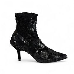 Zara Sequin Ankle Boots Bootie Womens Size 6
