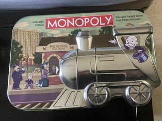 Vintage Monopoly Collector's Edition in Embossed Train Tin Box (2003) Complete!