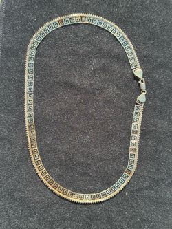 14k Gold Greek Necklace (herringbone style)