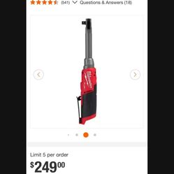 Milwaukee Fuel Extended Ratchet & High Output 5.0 Battery