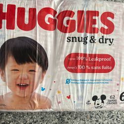 Huggies Snug & Dry Diapers Bran New Size 6 
