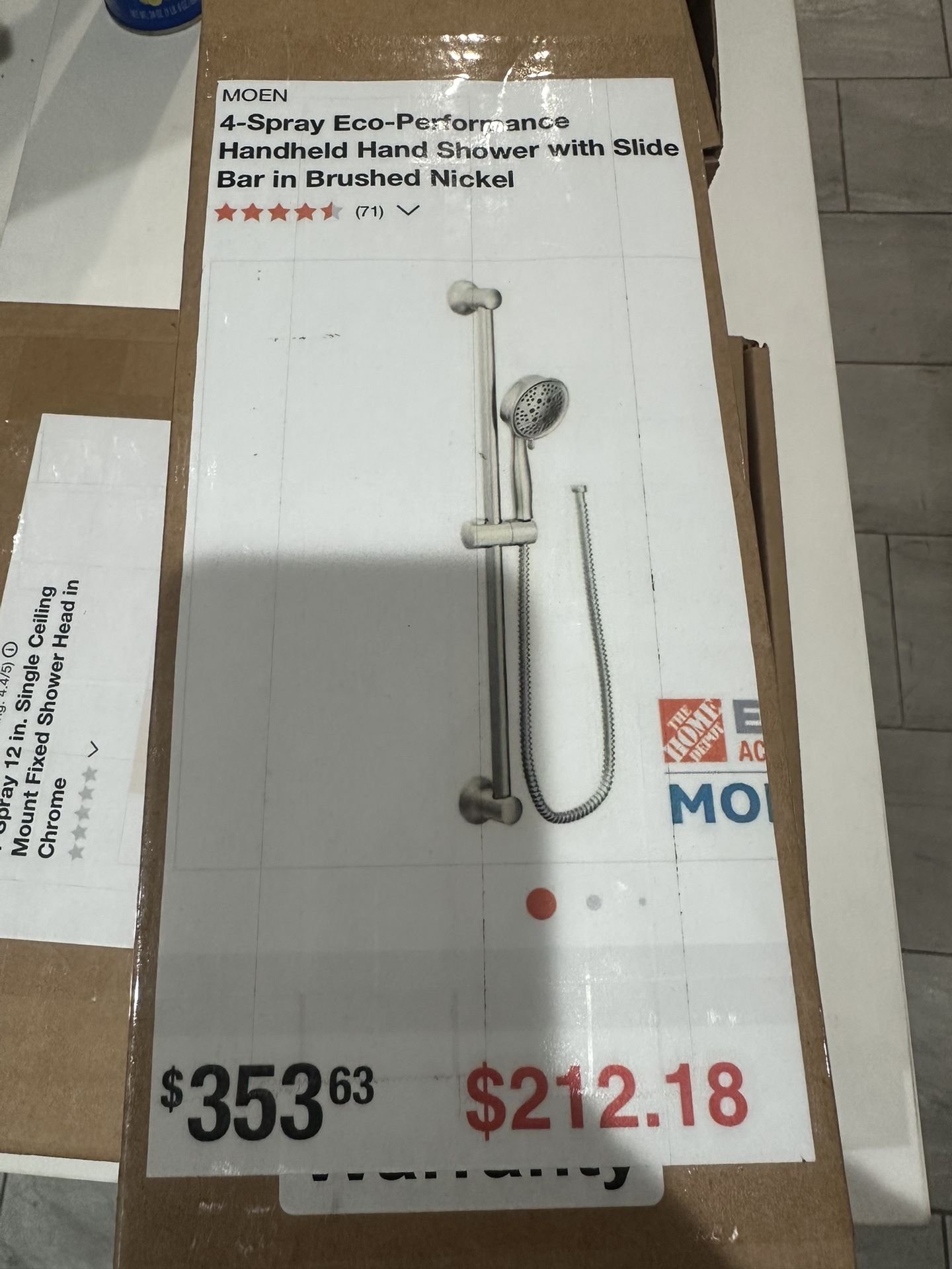 MOEN 4-Spray Eco-Performance Handheld Hand Shower with Slide Bar in Brushed Nickel