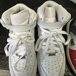 -White Nike Air Boy Shoes-